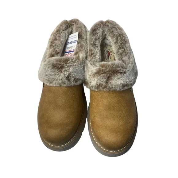 Sketchers BOBS Relaxed Fit Memory Foam Brown Chestnut Womens Sz 8 Slipper Comfy - Picture 4 of 14